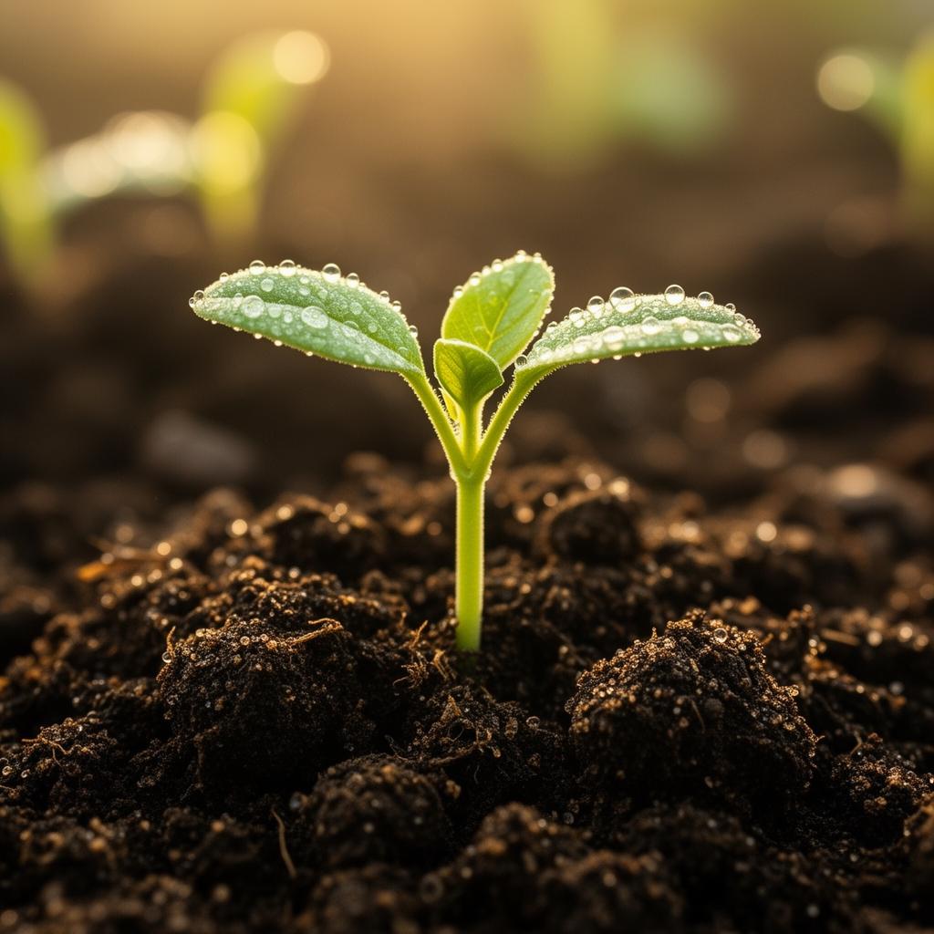 Mãos plantando uma muda